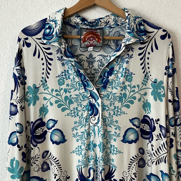 Johnny Was Farrow Polo Swing Dress Size L - Picture 5 of 14